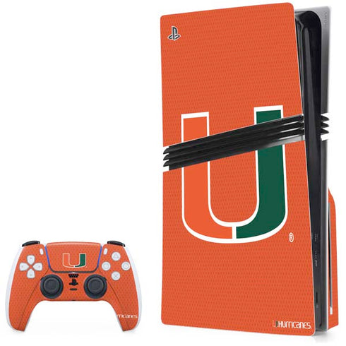 University of Miami Hurricanes Jersey PS5 Pro Disk Bundle Skin