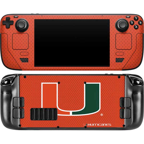University of Miami Hurricanes Jersey Steam Deck Handheld Gaming Computer OLED Skin