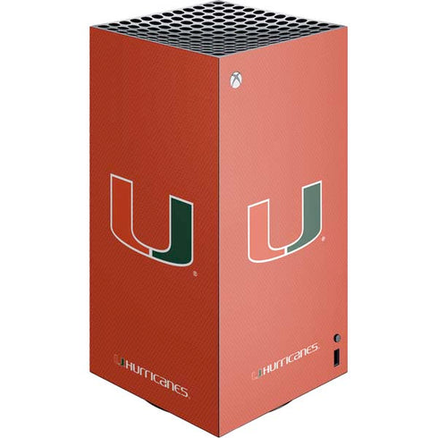 University of Miami Hurricanes Jersey XBox Series X Digital Edition Console Skin