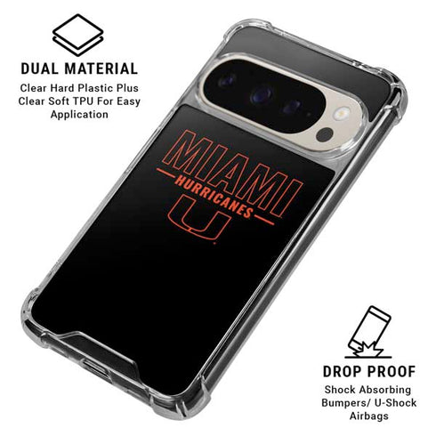 University of Miami Hurricanes Pixel 9 Pro XL Clear Case
