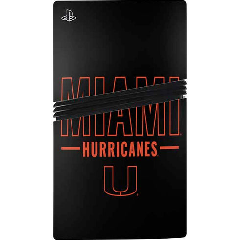 University of Miami Hurricanes PS5 Pro Disk Console Skin