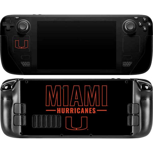 University of Miami Hurricanes Steam Deck Handheld Gaming Computer Skin