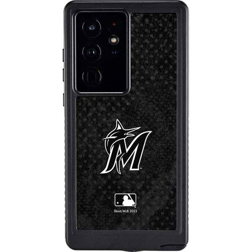 MLB Miami Marlins Dark Wash Galaxy S24 Ultra Waterproof Case