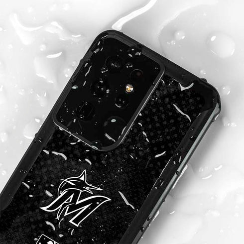 MLB Miami Marlins Dark Wash Galaxy S24 Ultra Waterproof Case