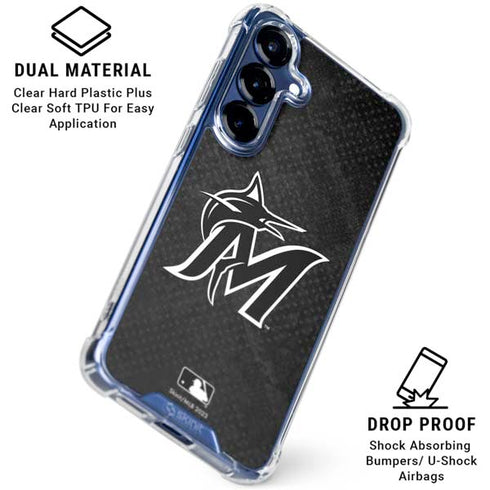 MLB Miami Marlins Dark Wash Galaxy S25 FE Clear Case