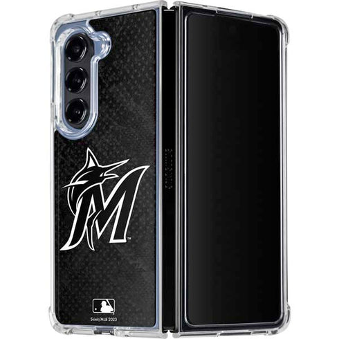 MLB Miami Marlins Dark Wash Galaxy Z Fold5 5G Clear Case