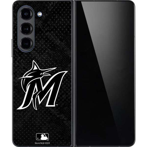 MLB Miami Marlins Dark Wash Galaxy Z Fold5 5G Skin