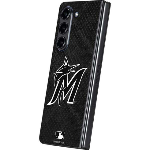 MLB Miami Marlins Dark Wash Galaxy Z Fold5 5G Skin