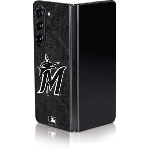 MLB Miami Marlins Dark Wash Galaxy Z Fold5 5G Skin