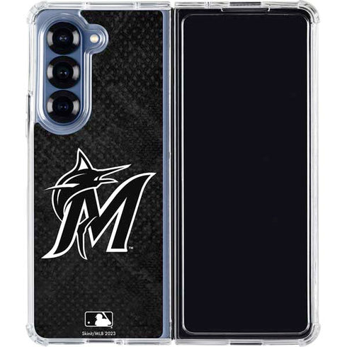 MLB Miami Marlins Dark Wash Galaxy Z Fold7 Clear Case