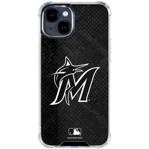 MLB Miami Marlins Dark Wash iPhone 15 Clear Case