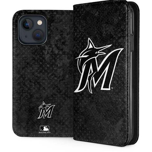 MLB Miami Marlins Dark Wash iPhone 15 Plus Folio Case