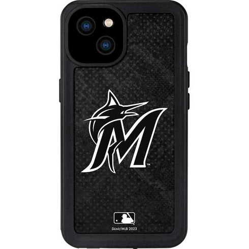 MLB Miami Marlins Dark Wash iPhone 15 Plus Waterproof Case