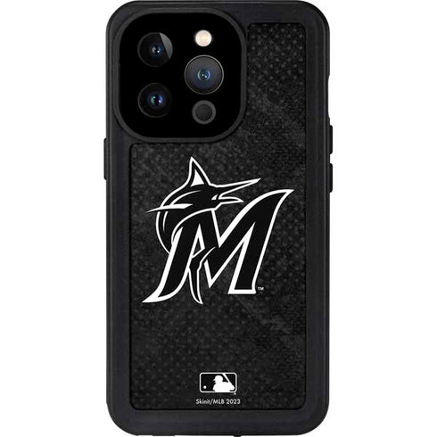 MLB Miami Marlins Dark Wash iPhone 15 Pro Waterproof Case