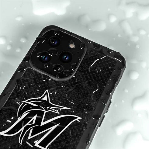 MLB Miami Marlins Dark Wash iPhone 15 Pro Waterproof Case