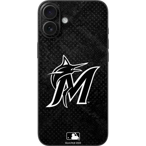 MLB Miami Marlins Dark Wash iPhone 16 Plus Skin