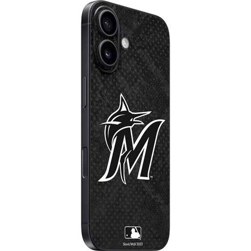 MLB Miami Marlins Dark Wash iPhone 16 Plus Skin