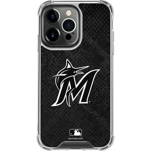 MLB Miami Marlins Dark Wash iPhone 16 Pro Max Clear Case
