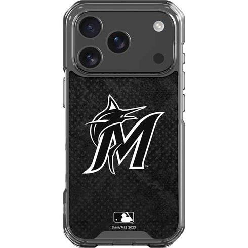 MLB Miami Marlins Dark Wash iPhone 18 Pro Clear Case