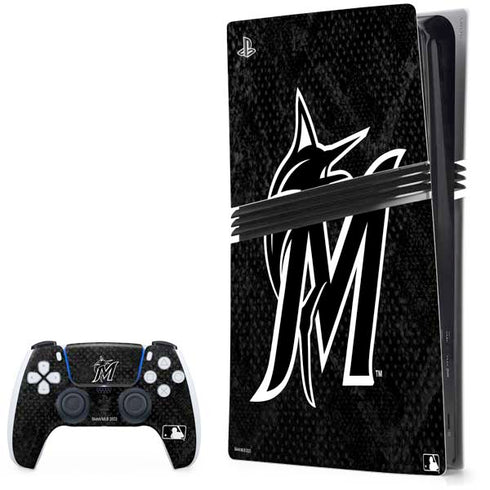 MLB Miami Marlins Dark Wash PlayStation PS5 Skins