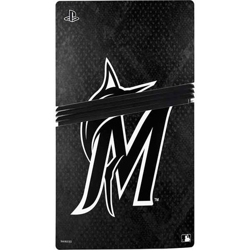 MLB Miami Marlins Dark Wash PS5 Pro Disk Console Skin