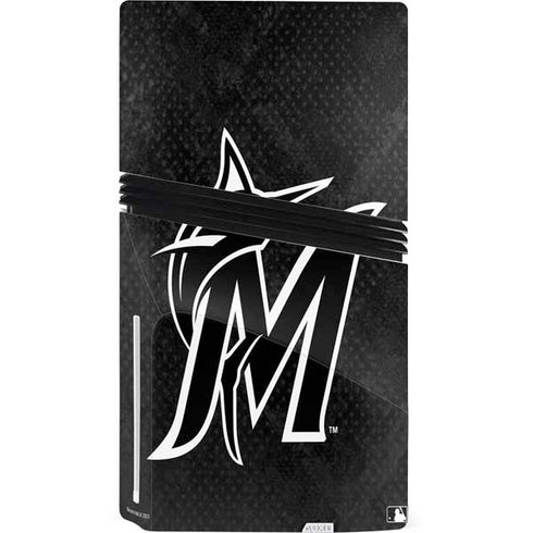 MLB Miami Marlins Dark Wash PS5 Pro Disk Console Skin