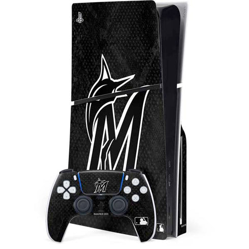 MLB Miami Marlins Dark Wash PlayStation PS5 Skins