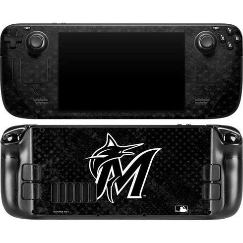 MLB Miami Marlins Dark Wash Steam Deck Handheld Gaming Computer OLED Skin
