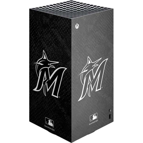 MLB Miami Marlins Dark Wash XBox Series X Digital Edition Console Skin