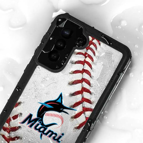 MLB Miami Marlins Game Ball Galaxy S24 Plus Waterproof Case