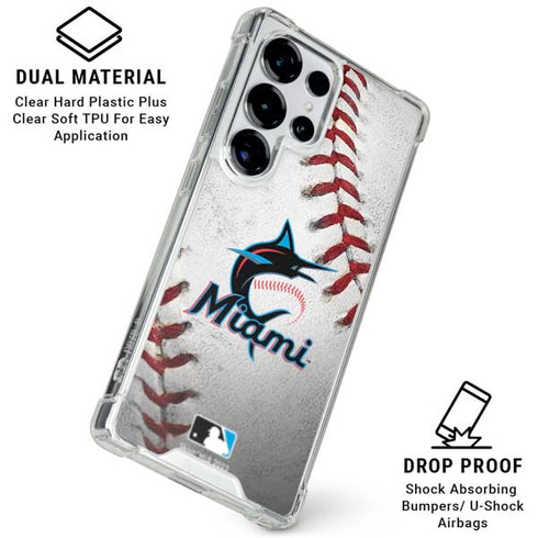 MLB Miami Marlins Game Ball Galaxy S25 Ultra Clear Case