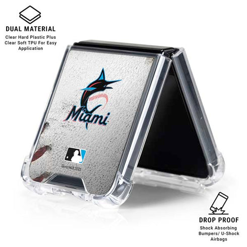 MLB Miami Marlins Game Ball Galaxy Z Flip6 Clear Case