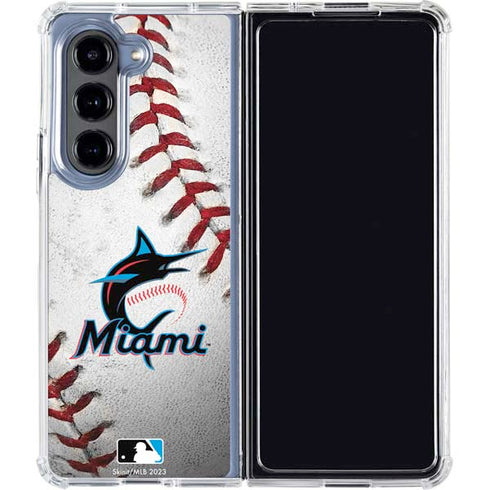 MLB Miami Marlins Game Ball Galaxy Z Fold5 5G Clear Case