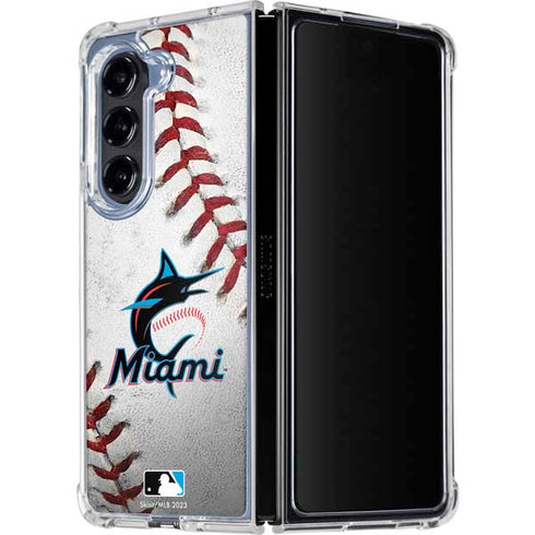 MLB Miami Marlins Game Ball Galaxy Z Fold5 5G Clear Case