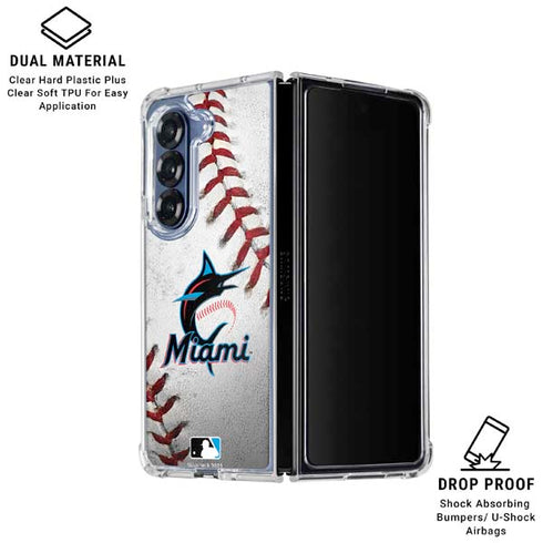 MLB Miami Marlins Game Ball Galaxy Z Fold6 Clear Case