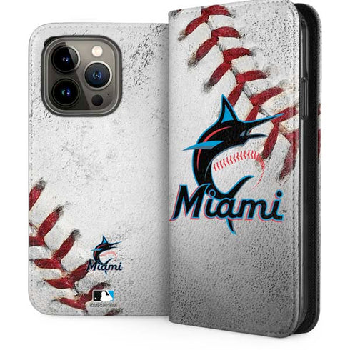 MLB Miami Marlins Game Ball iPhone 14 Pro Folio Case