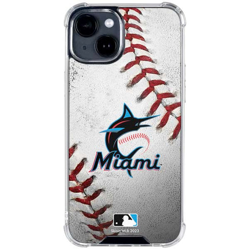 MLB Miami Marlins Game Ball iPhone 15 Clear Case