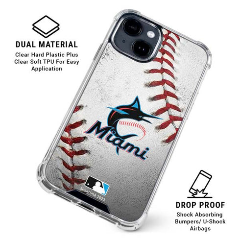 MLB Miami Marlins Game Ball iPhone 15 Clear Case
