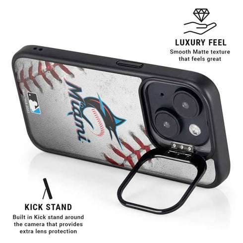 MLB Miami Marlins Game Ball iPhone 15 Plus Kickstand Case