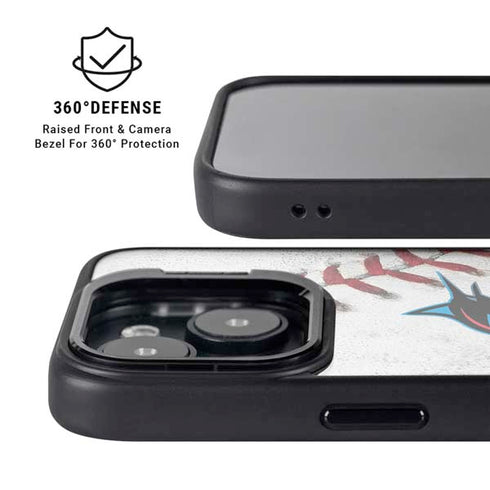 MLB Miami Marlins Game Ball iPhone 15 Plus Kickstand Case