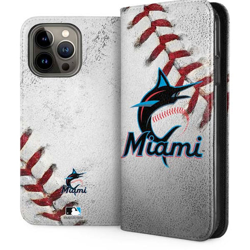 MLB Miami Marlins Game Ball iPhone 15 Pro Max Folio Case