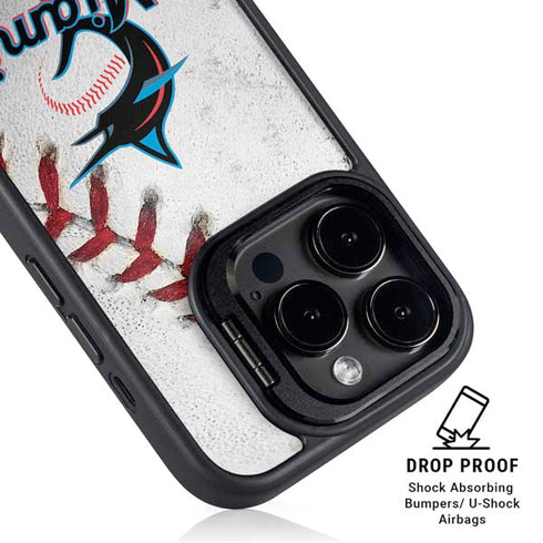 MLB Miami Marlins Game Ball iPhone 15 Pro Max Kickstand Case