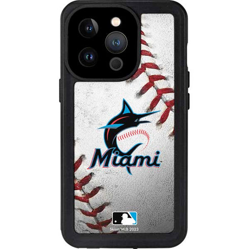 MLB Miami Marlins Game Ball iPhone 15 Pro Waterproof Case