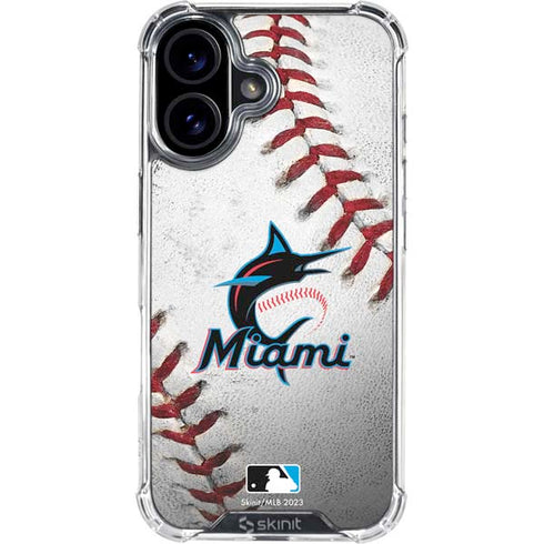 MLB Miami Marlins Game Ball iPhone 16 Plus Clear Case