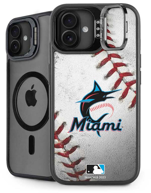 MLB Miami Marlins Game Ball iPhone 16 Plus Kickstand Case
