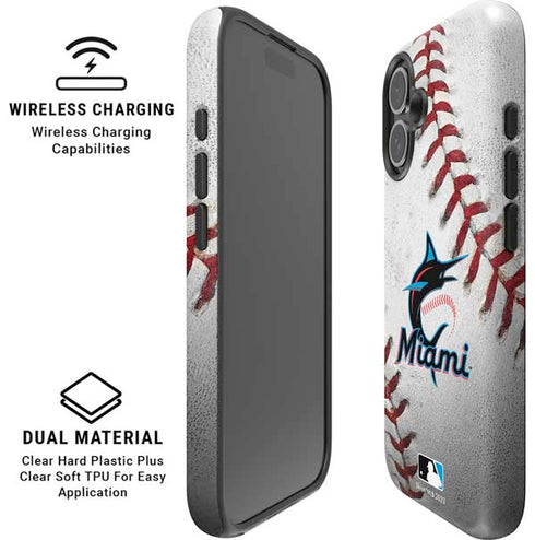 MLB Miami Marlins Game Ball iPhone 16 Plus Magsafe Impact Case