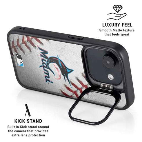 MLB Miami Marlins Game Ball iPhone 16e Kickstand Case