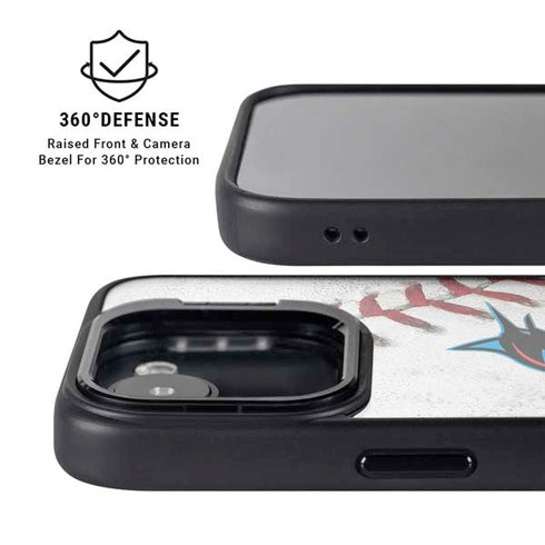 MLB Miami Marlins Game Ball iPhone 16e Kickstand Case