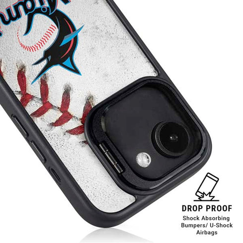 MLB Miami Marlins Game Ball iPhone 16e Kickstand Case