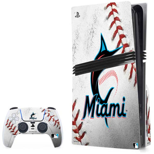 MLB Miami Marlins Game Ball PS5 Pro Disk Bundle Skin